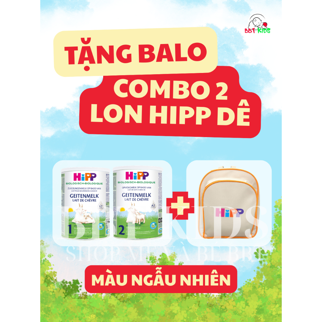 [COMBO 2 LON HIPP DÊ - KÈM QUÀ] - Sữa Dê HiPP Organic Lon 400g chuẩn chính hãng