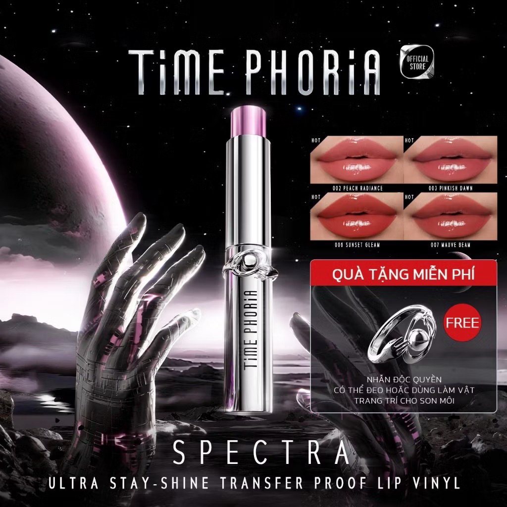 Son bóng bền màu Time Phoria lớp tint lỳ nhẹ môi lâu trôi không bết dính