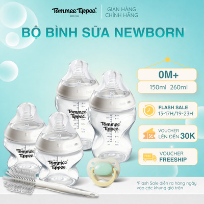Bộ Bình Sữa Sơ Sinh Ty Siêu Mềm Tự Nhiên Tommee Tippee Natural Start