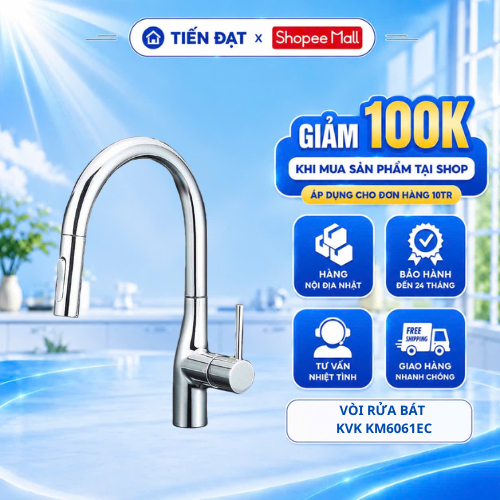 Vòi rửa bát nóng lạnh JINHOME KVK KM6061EC NỘI ĐỊA NHẬT