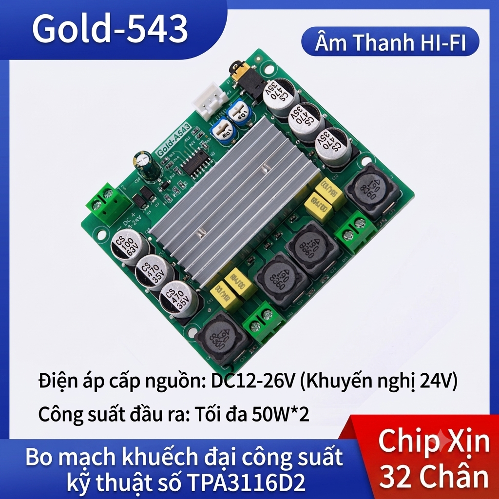 Bo mạch Ampli CLASS D TPA3116D2 2 Kênh STEREO
