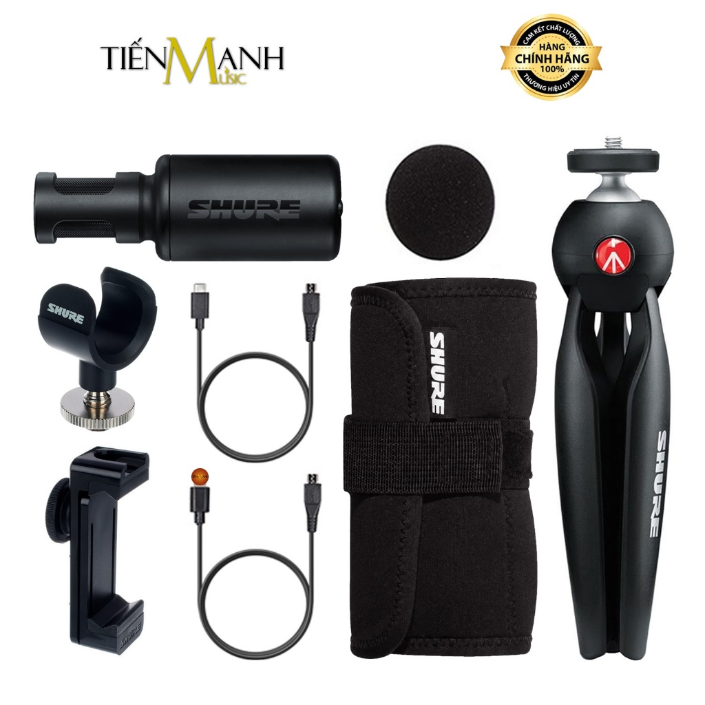 [Chính Hãng] Combo Micro Quay Video Shure MV88+ Video Kit - Mic Digital Stereo Condenser Microphone 