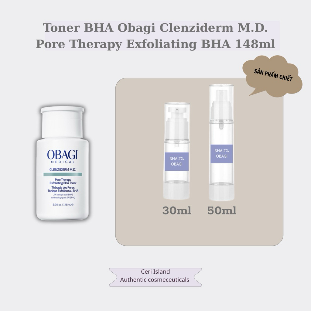 [ Chiết][Mẫu Mới] Dung Dịch BHA 2% Obagi - Tẩy Tế Bào Chết, Làm Sạch Lỗ Chân Lông, Hỗ Trợ Giảm Mụn