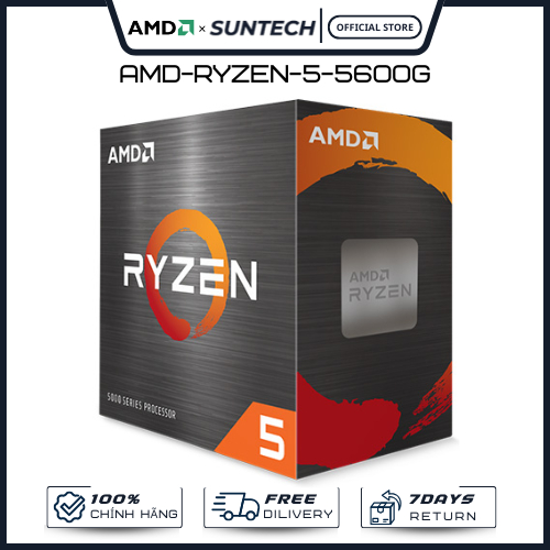 CPU AMD Ryzen 5 5600G BOX Socket AM4 3.9GHz Đến 4.4GHz 6 Nhân 12 Luồng Đồ Họa RX Vega 7 Kèm Quạt Hộp