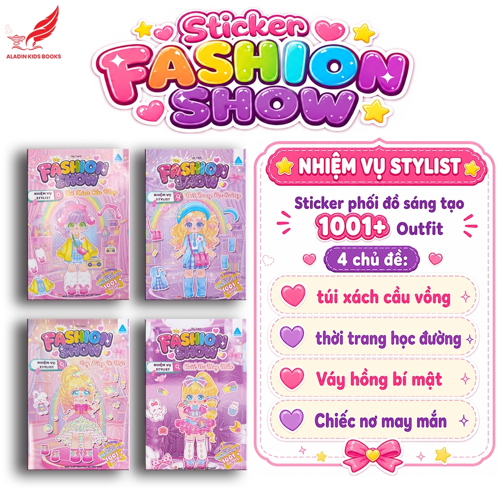 Sách- Sticker Fashion Show Mix & Match 1001+ Outfit, Sticker Phối Đồ Sáng Tạo Cho Bé