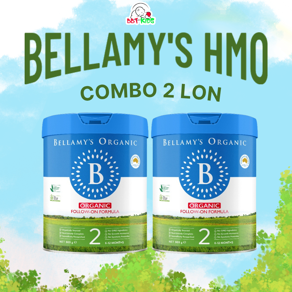 [COMBO 2 LON BELLAMY'S HMO] - Sữa hữu cơ Bellamy's Organic 8HMO Classic 800g chính hãng,đầy đủ tem p