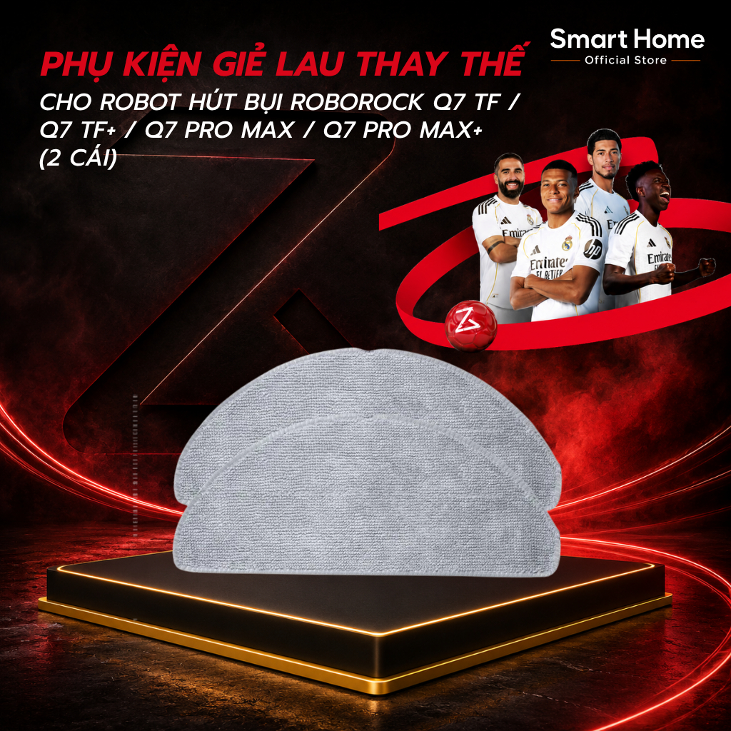 Phụ kiện giẻ lau thay thế cho Robot hút bụi Roborock Q7 TF / Q7 TF+/Q7 Pro Max / Q7 Pro Max+ (2 cái)