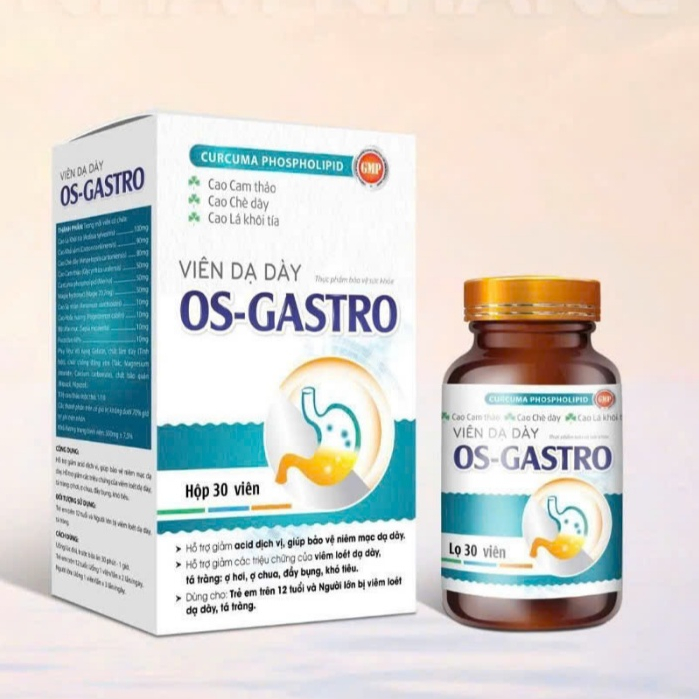 Viên uống bảo vệ dạ dày OS-GASTRO giúp giảm acid dịch vị, bảo vệ niêm mạc dạ, hết trào ngược, ợ hơi,