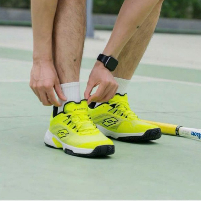 Giày Pickleball Ý || Hiệu Lotto Eduardo Nam Neon