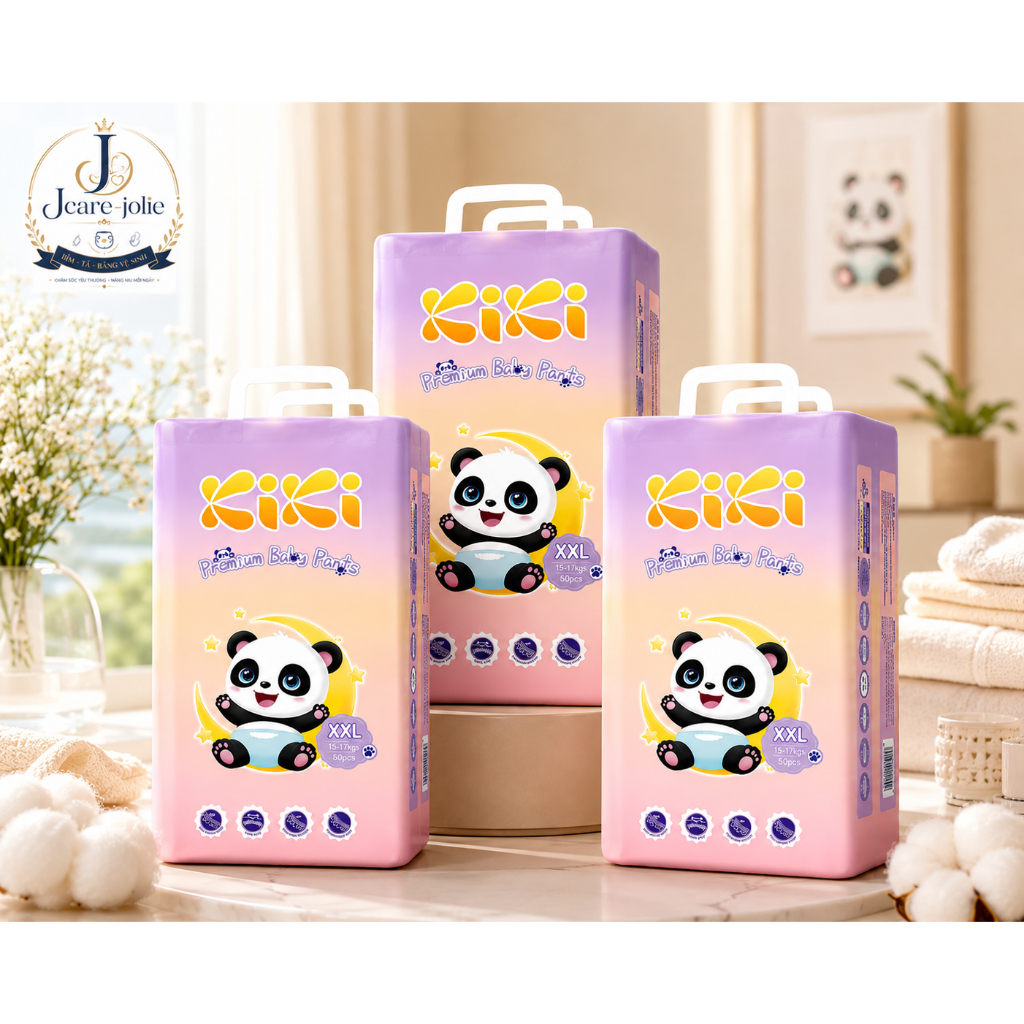 Bỉm Quần Kiki - 150 Miếng - Siêu Thấm Hút, Mỏng Nhẹ, Thoáng Khí