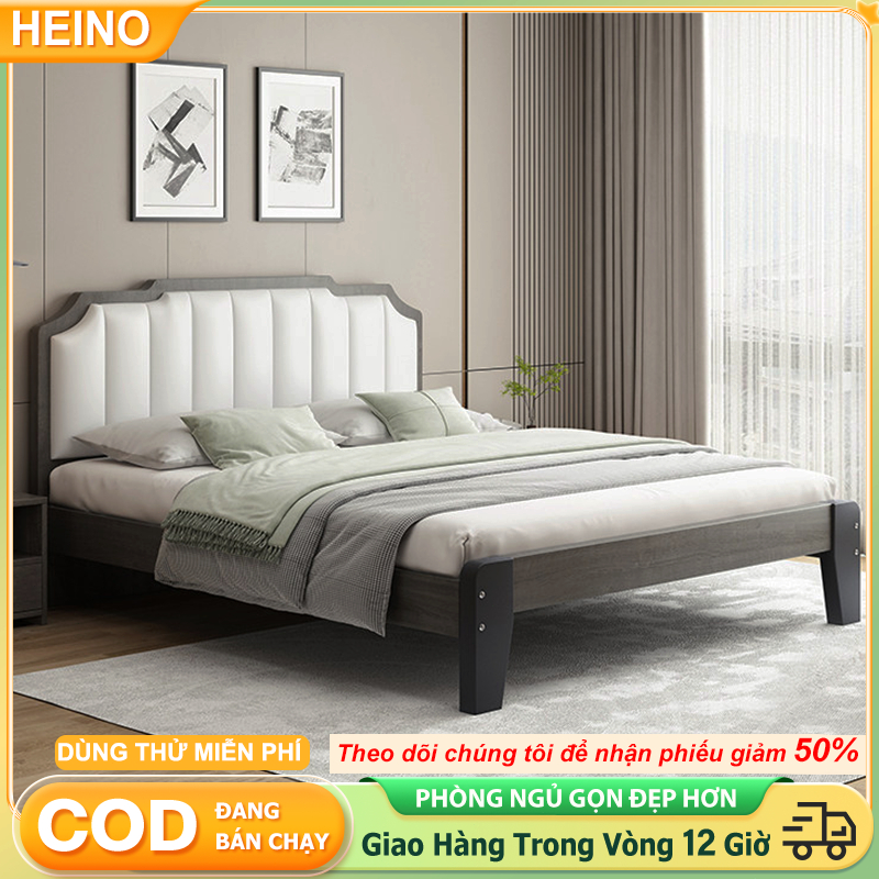 Giường Nỉ Bọc Gỗ 1m8 Phong Cách Tân Cổ Điển Cao CấpDễ Vệ Sinh Và Miễn Phí Vận Chuyển Cho Phòng Ngủ