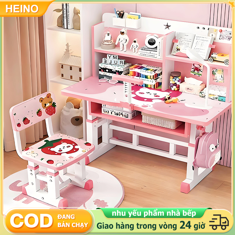 HEINO Bộ Bàn Học Thông Minh Cao Cấp Cho Bé Từ3 Tuổi Tới 16 Tuổi Chống Gù Chống Cận Có Nâng Hạ Độ Cao
