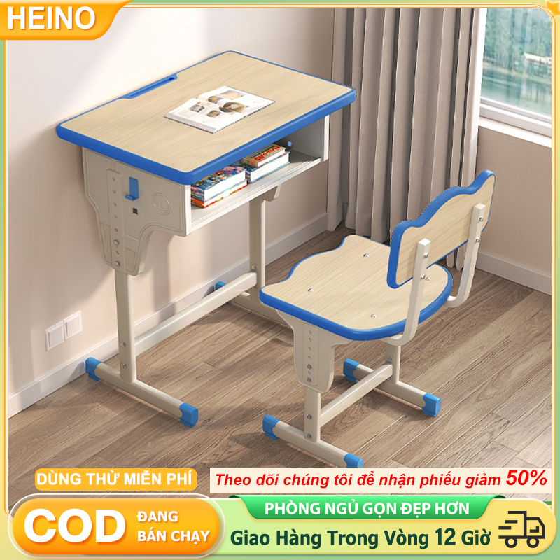 HEINO Bộ Bàn Học Chống Gù Cho Bé Thông Minh Nâng Hạ Độ Cao Giá Tốt Có Ngăn Bàn 3-15 tuổi