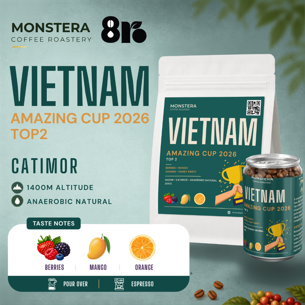 Vietnam – 8Ro Top 2 Amazing Cup 2026 - Nguyên hạt -  Specialty Coffee - Monstera Roastery