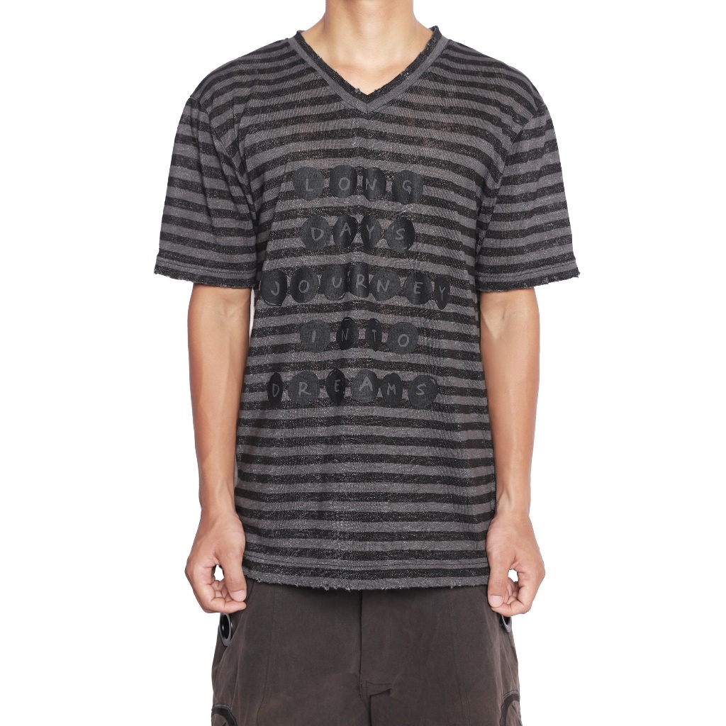 Áo Thun Goldie "RD DARK STRIPED V-NECK" 100% Cotton