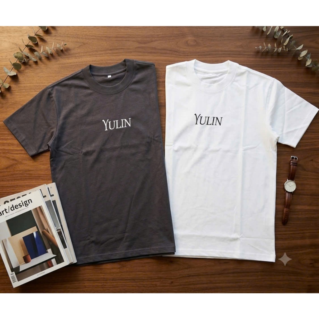 Áo thun Unisex YULIN Logo Basic  form rộng Oversize 250gsm cotton 100% cao cấp
