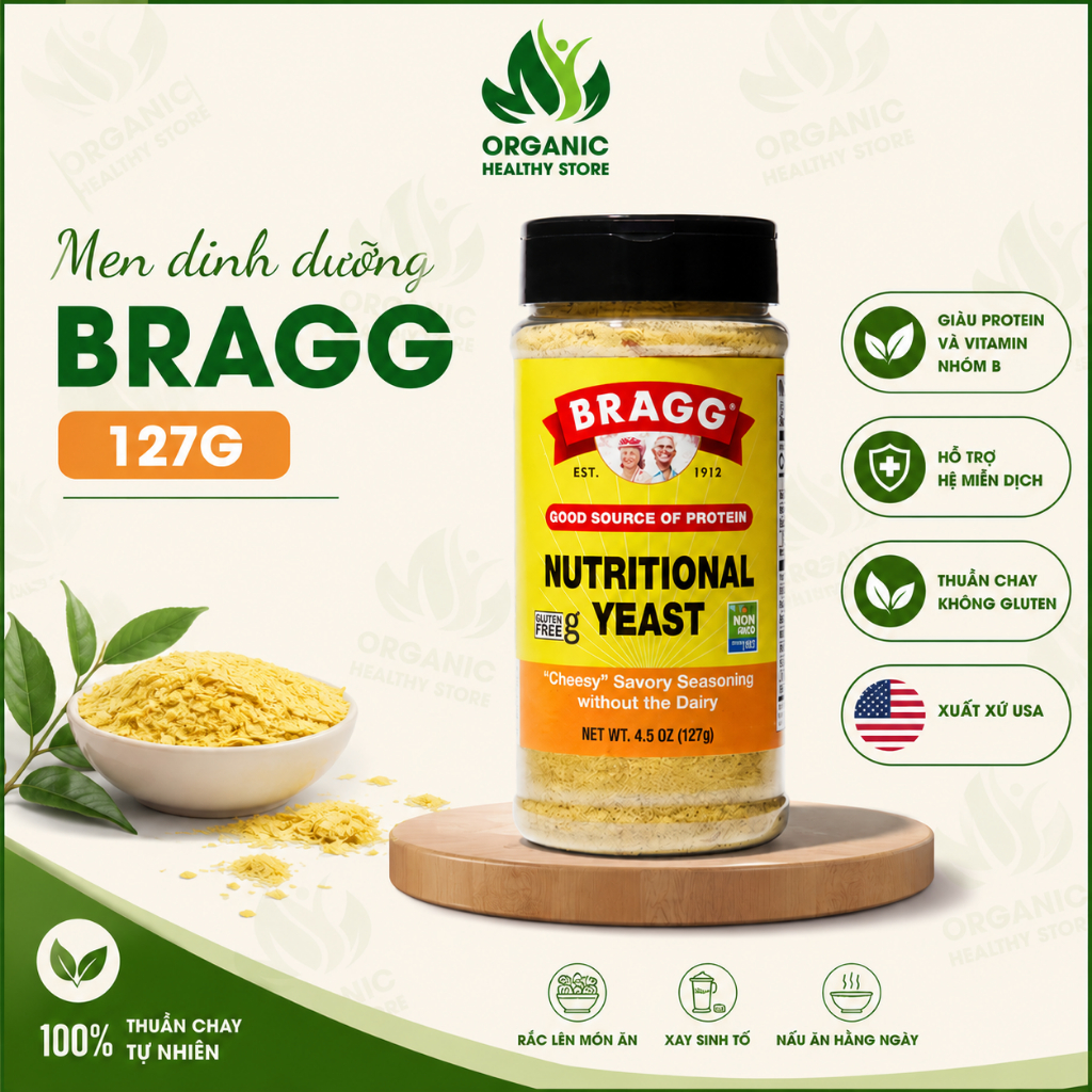 Men dinh dưỡng Nutritional Yeast Bragg 127g