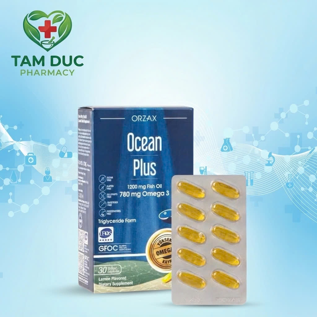 Omega-3 ORZAX Ocean Plus 30 Viên | Bổ Sung DHA EPA, Hỗ Trợ Não Bộ, Mắt, Tim Mạch