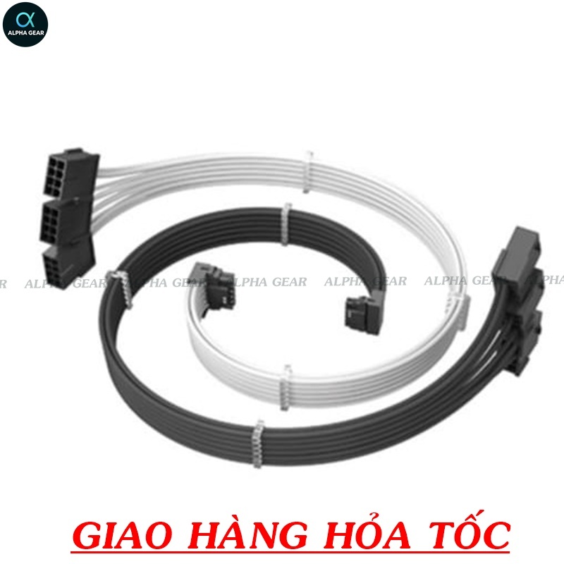 Dây Nguồn Chuyển Đổi 3x8 Pin Sang 12+4 Pin Đảo Góc 90 Độ - PCIe 5.0 Dùng cho Card VGA 3090ti /4080 /