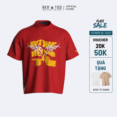 [Sale] Áo thun nam Ben & Tod OB1210 BE189 chất liệu cotton thoáng mát cao cấp form Oversize