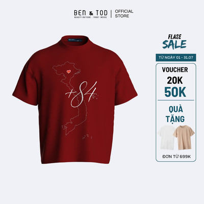 [Sale] Áo thun nam Ben & Tod OB1210 BE188 chất liệu cotton form Oversize Boxy hoạ tiết