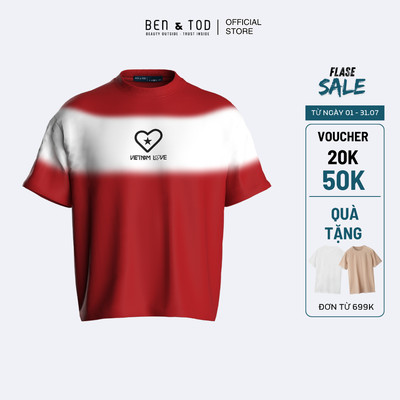 [Sale] Áo Thun VIETNAMLOVE - NTK NGÔ MẠNH ĐÔNG ĐÔNG form Oversize Boxy OB1210 BE190 chất liệu cotton thoáng mát cao cấp