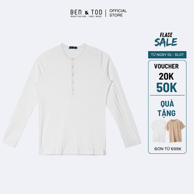 [Sale] Áo thun nam tay dài Ben & Tod CS1220 BE185 chất cotton cao cấp nam tính Form Casual Fit