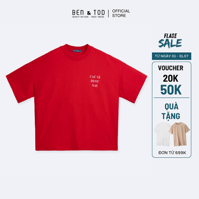[Sale] Áo thun nam Ben & Tod OB1210 BD283 chất cotton hoạ tiết thoáng mát đứng form cao cấp form rộng Oversize