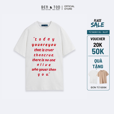 [Sale] Áo thun nam tay ngắn Ben & Tod R1210 BD137 cotton hoạ tiết in cao cấp Regular