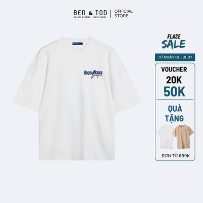 [Sale] Áo thun nam Ben & Tod OB1210 BE112 chất cotton hoạ tiết đứng form cao cấp nam tính form rộng Oversize Boxy