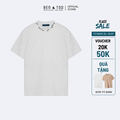 [Sale] Áo thun nam tay ngắn Ben & Tod R1210 BD231 chất liệu cotton hoạ tiết phổi cổ cao cấp Regular