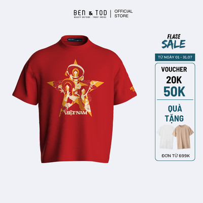 [Sale] Áo thun nam Ben & Tod OB1210 BE187 chất liệu cotton thoáng mát cao cấp form Oversize Boxy
