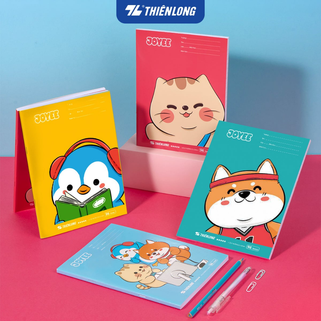 Combo 10 Tập học sinh Thiên Long 96 trang 4 ô ly vuông 2mm 100 gsm ( dày đẹp) TP-NB061 - Hình ngẫu n