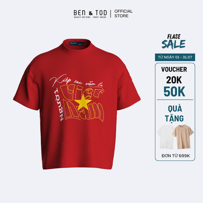 [Sale] Áo thun nam Ben & Tod OB1210 BE178 chất liệu cotton thoáng mát cao cấp form Oversize Boxy
