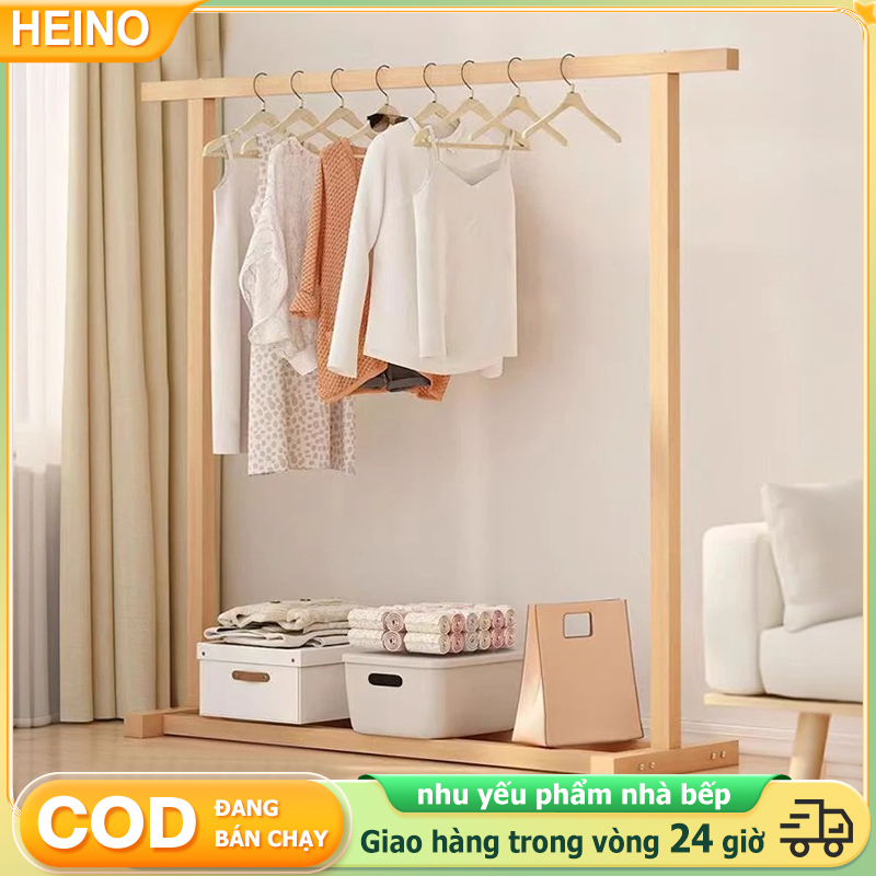 HEINO Kệ Treo Quần Áo 1 Tầng Đa Năng Chất Liệu Gỗ Thông Tự Nhiên Cao Cấp Nhập Khẩu Chống Mối Mọt
