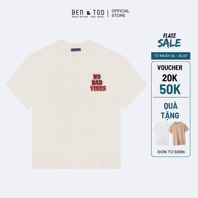 [Sale] Áo thun nam Ben & Tod OB1210 BE117 chất cotton hoạ tiết in cao cấp nam tính form rộng Oversize Boxy
