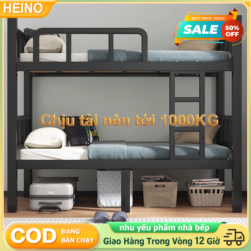 HENIO Giường tầng sắt 2 tầng 2m chắc chắn cho sinh viên công nhân phòng trọ ký túc xá chịu lực tốt