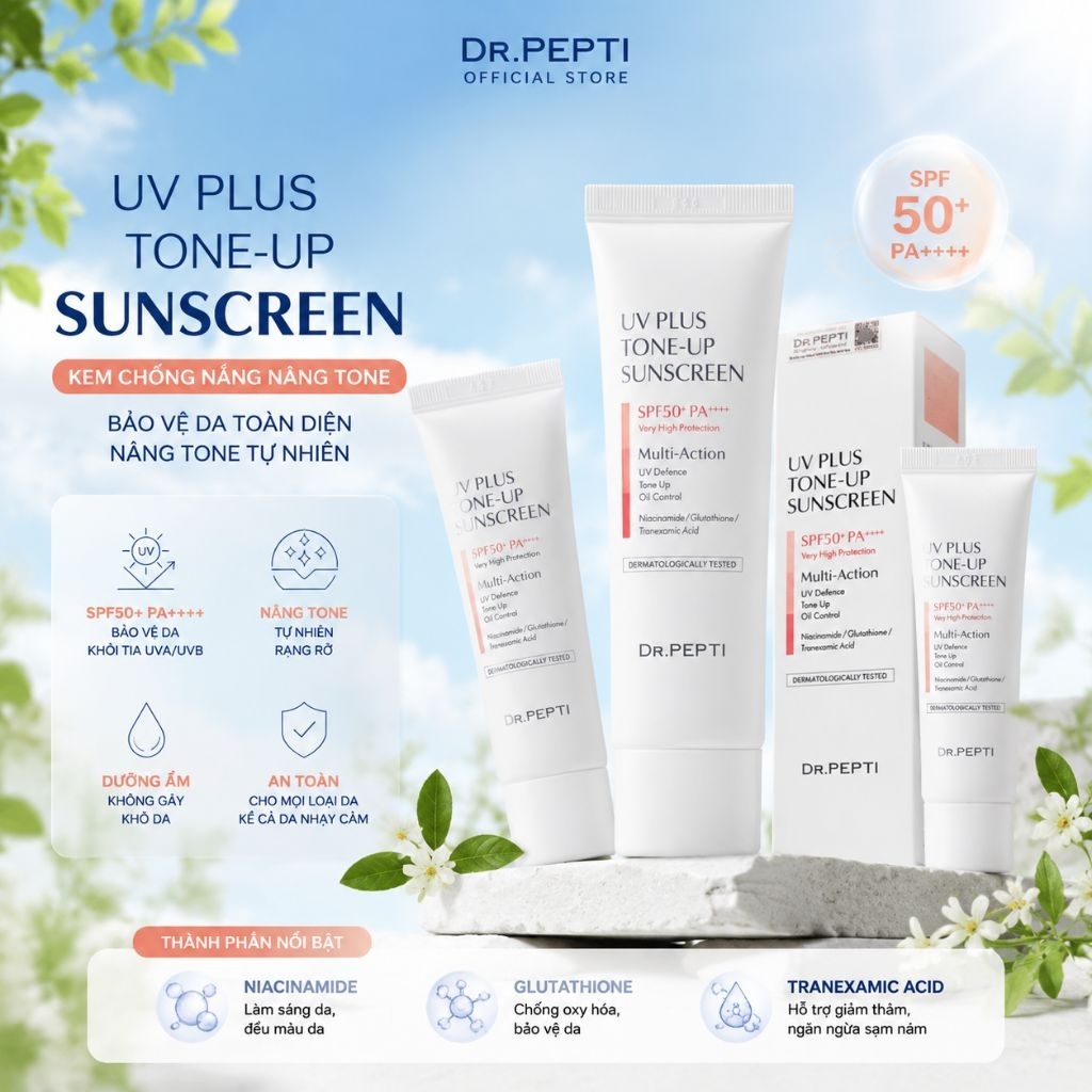 Kem chống nắng Dr pepti Hàn Quốc 50ml bảo vệ da