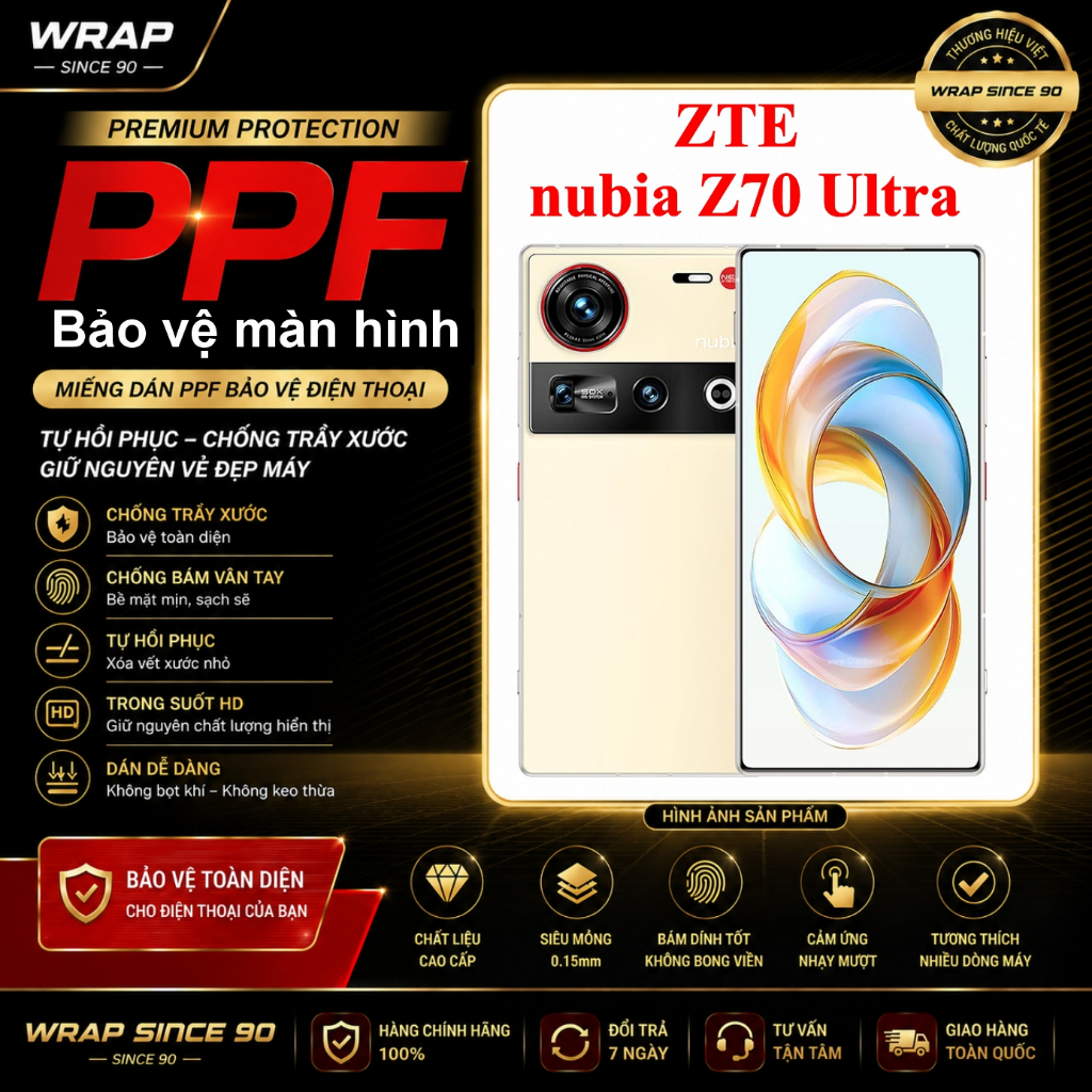 Miếng dán ppf bảo vệ điện thoại ZTE nubia Z70 Ultra