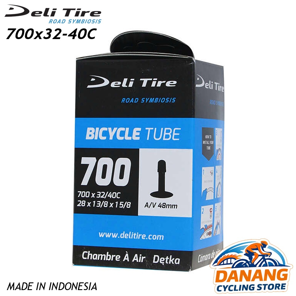 Ruột (Săm) xe đạp Deli Tire 700x32-40C – Van Mỹ Xe Máy 48mm (Schrader) Cho Xe Đạp Touring