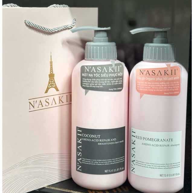 CẶP GỘI XẢ NASAKII PHỤC HỒI SIÊU MƯỢT 1000ml *2 (Nhật Bản)