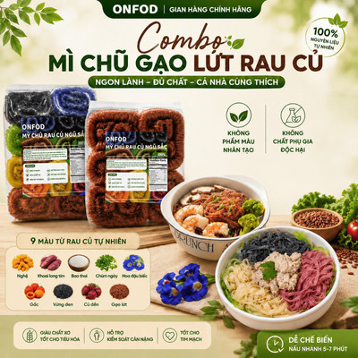 COMBO 2KG mì chũ rau củ ONFOD ăn kiêng giảm cân cho bé ăn dặm eat clean healthy thực dưỡng
