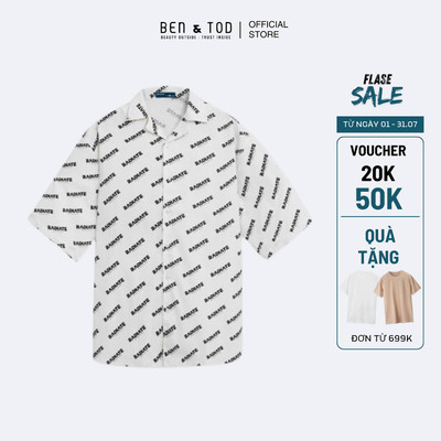 [Sale] Áo sơ mi nam Ben & Tod O1612 BD253 cotton thoáng mát hoạ tiết in trẻ trung nam tính cao cấp form oversize