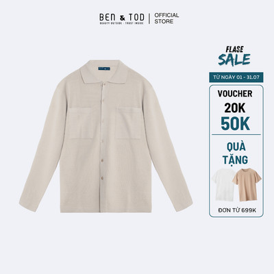 [Sale] Áo sơ mi nam dài tay Ben & Tod CS1622 BD242 dệt kim cao cấp dày đặn dứng form thoáng khí nam tính form Casual