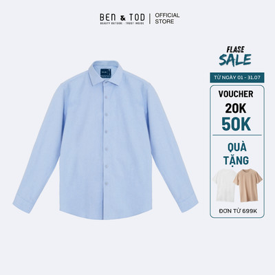[Sale] Áo sơ mi nam Ben & Tod R1622 BD274 Oxford mềm mại đứng form nam tính công sở cao cấp form Regular