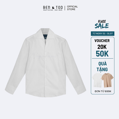 [Sale] Áo sơ mi nam dài tay Ben & Tod R1622 BD240 cotton hoạ tiết thêu thoáng khí cao cấp Regular