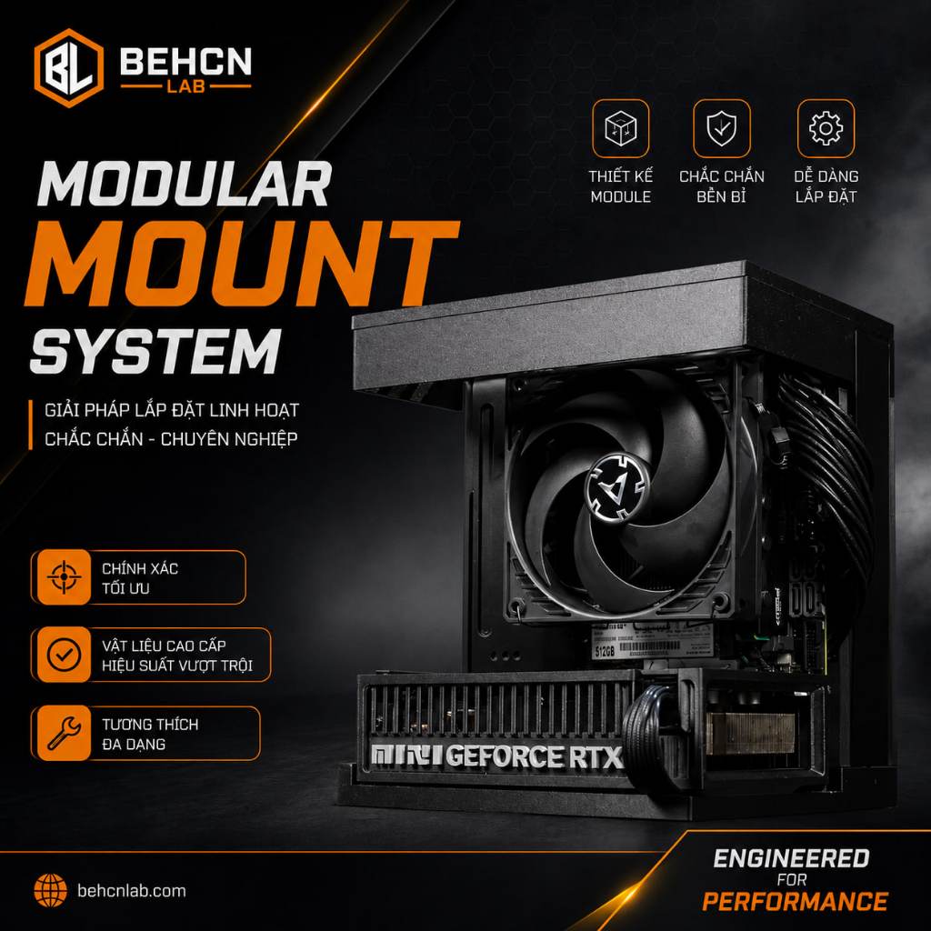 Case pc custom mini itx nhỏ gọn Hỗ trợ main mini itx