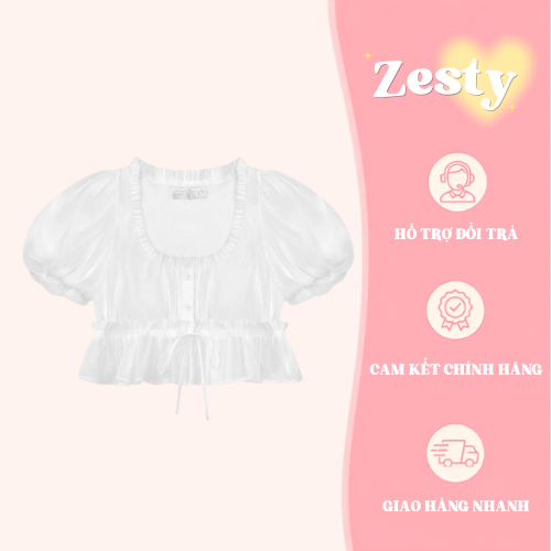 Áo Babydoll Nữ Zesty Hyomin Cổ U Tay Bồng ZESTY