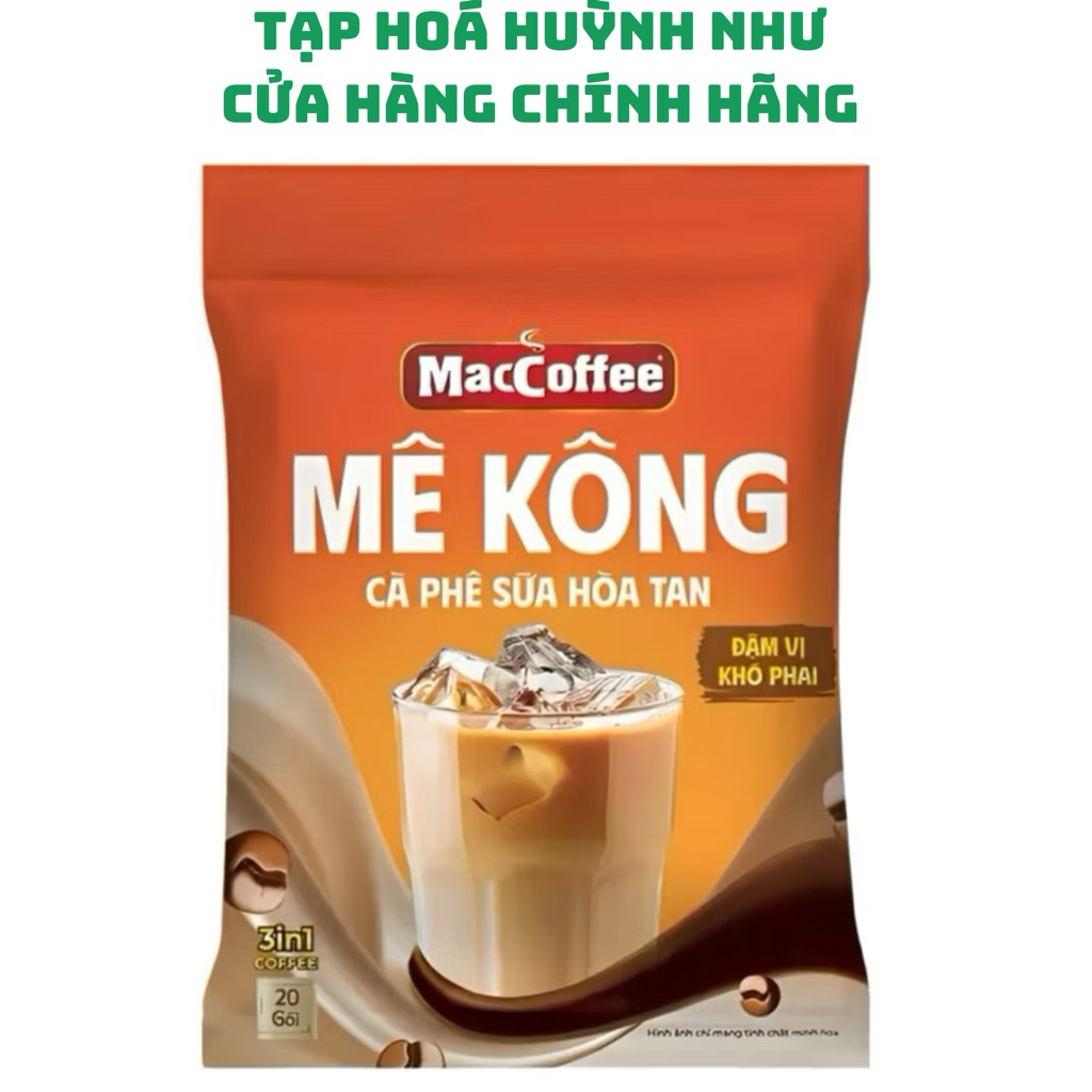 [CHÍNH HÃNG]Cà phê sữa maccoffee 3 in 1 mê kông 440g (túi 20 gói)-TẠP HOÁ HUỲNH NHƯ
