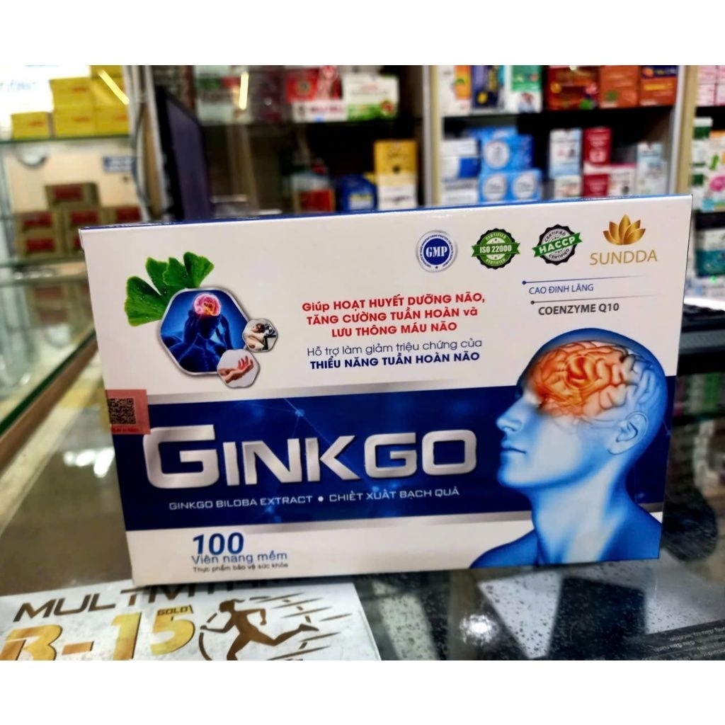 《combo 2 hộp》Hoạt huyết ginkgo Biloba Q10 120mg - Giúp bổ não , giảm rối loạn tiền đình , mất ngủ